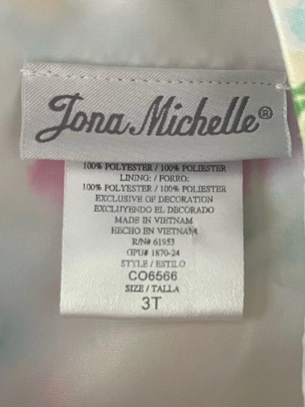 Jona Michelle Girls Floral Sleeveless Dress Pink Bow Special Occasion Size 3T